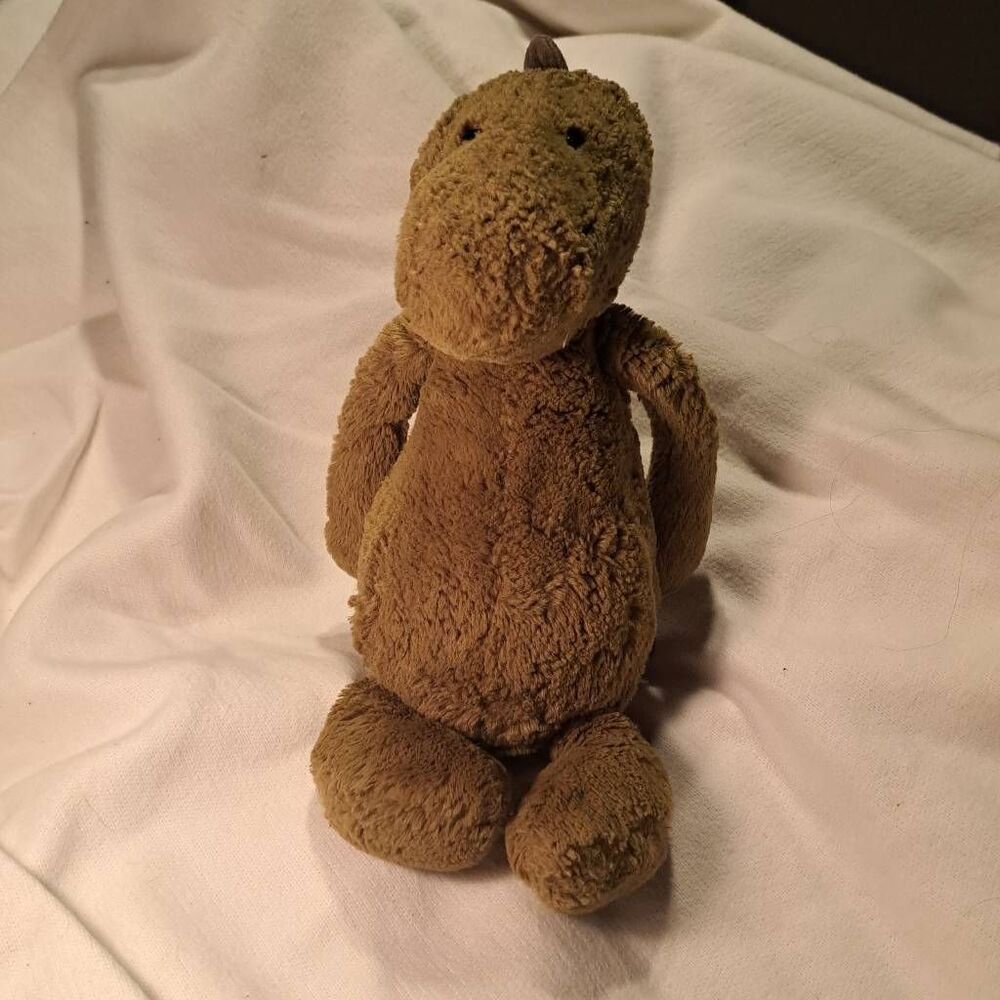 Jellycat London Bashful Dino 10” Olive Green Dinosaur Plush Retired Style